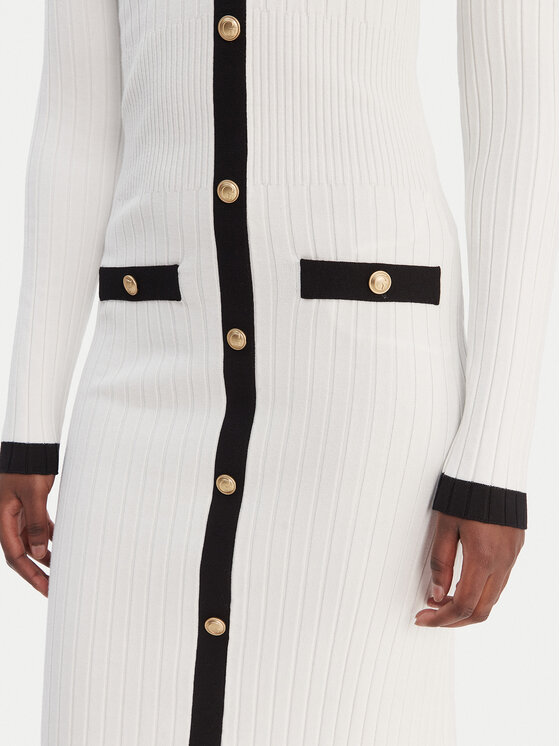 Guess Guess Pletena obleka W6RK38 Z3HP2 Bela Regular Fit