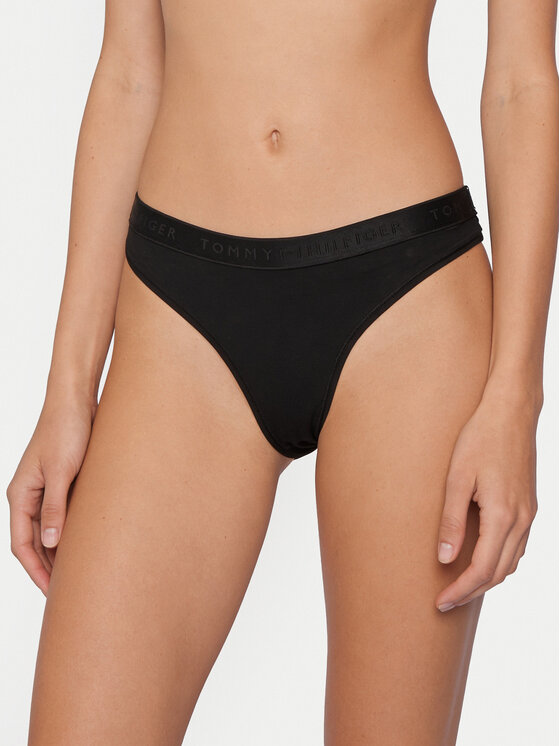 Tommy Hilfiger Tommy Hilfiger Stringové nohavičky UW0UW06260 Čierna