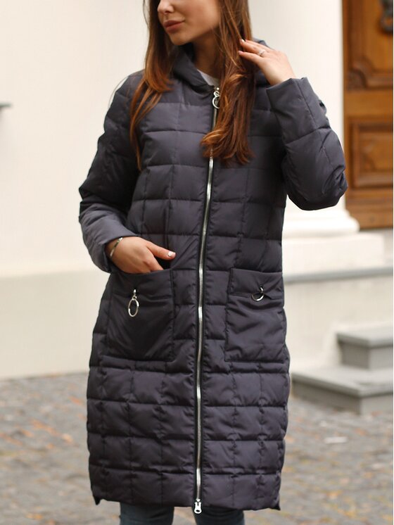 Perso Perso Kurtka damska BLH919015FX Szary Regular Fit