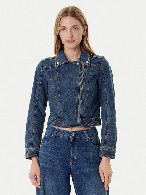 Morgan Morgan Jeansová bunda 252-GPERF Tmavomodrá Regular Fit