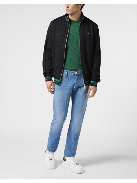 PHILIPP PLEIN PHILIPP PLEIN Bluza 30618 Czarny Jegging Fit