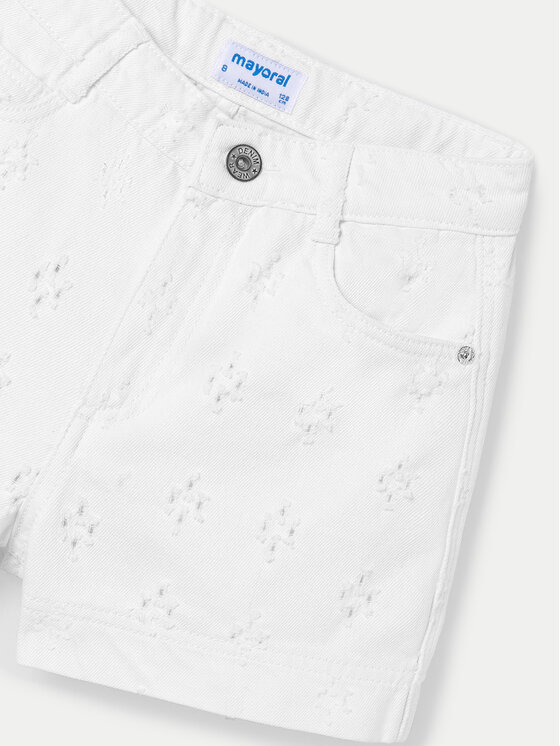 Mayoral Mayoral Pantaloncini di tessuto 6269 Bianco Regular Fit