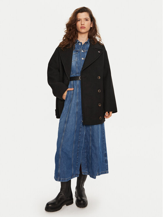 Tommy Jeans Tommy Jeans Kabát pro přechodné období DW0DW19752 Černá Regular Fit