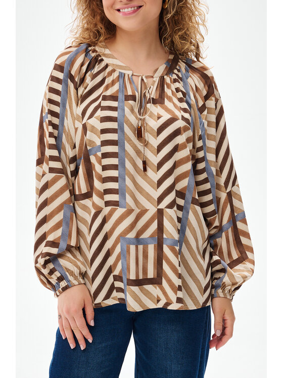 blue shadow blue shadow Bluzka Zora Beżowy Regular Fit