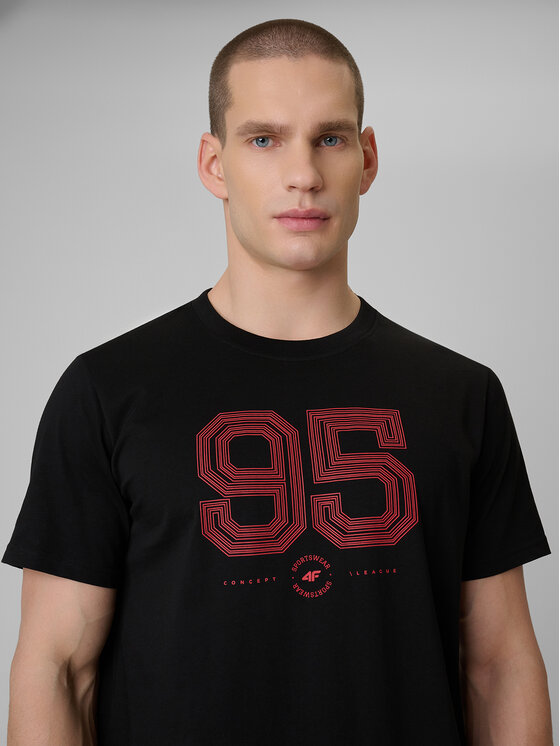 4F 4F T-Shirt SPORTS CLUB Czarny Regular Fit