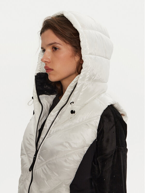 DKNY DKNY Αμάνικο Μπουφάν DP4V3157 Λευκό Regular Fit