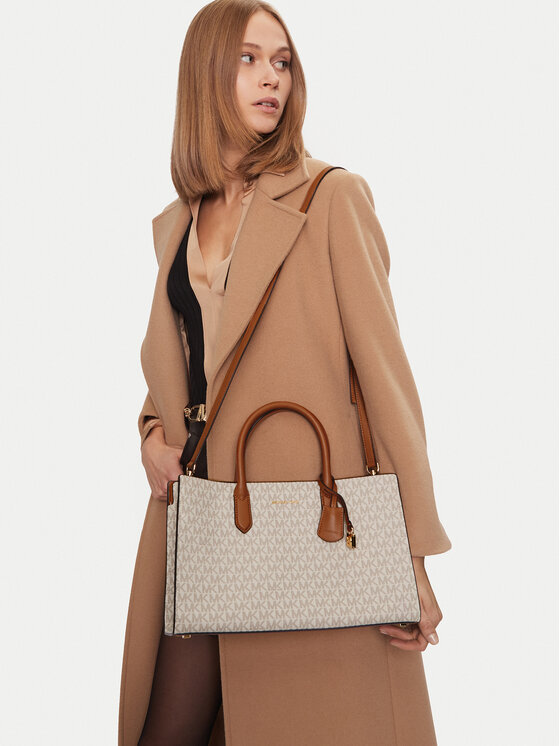 MICHAEL Michael Kors MICHAEL Michael Kors Käekott Scarlett Medium Signature Logo Satchel 30F4GETS2B Beež
