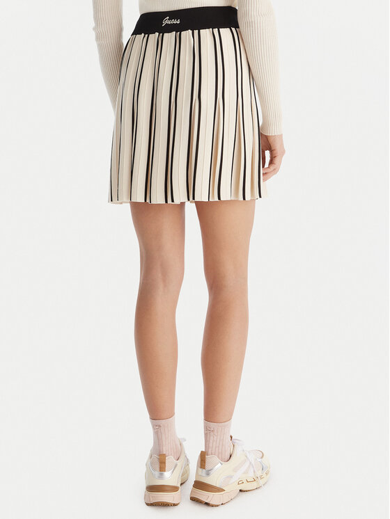 Guess Guess Spódnica plisowana V5GD00 Z3D60 Écru Regular Fit