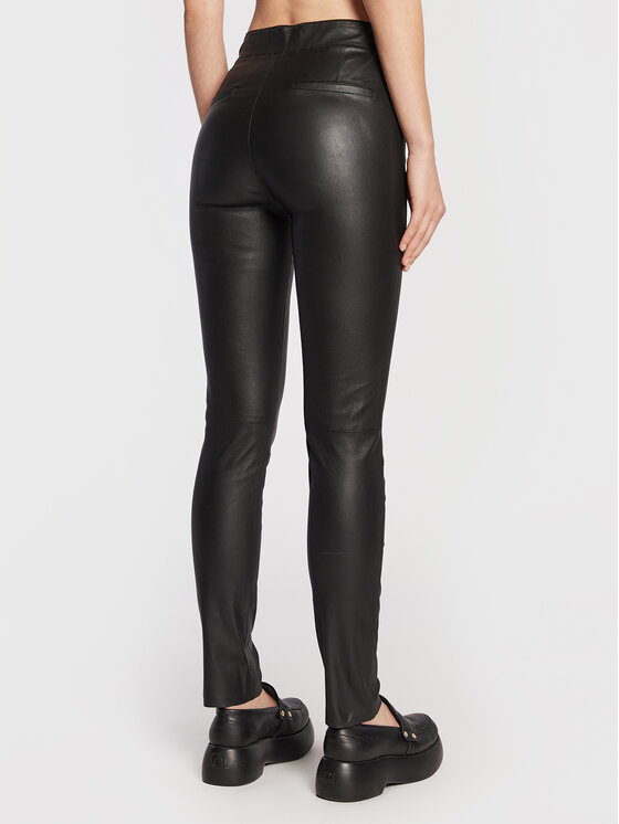 Remain Remain Шкіряні штани Snipe RM1509 Чорний Slim Fit