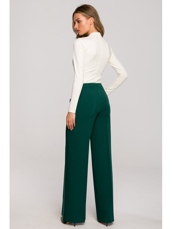 Stylove Stylove Kalhoty z materiálu S311 Zelená Regular Fit