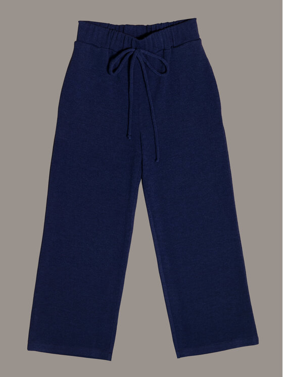 SLY SLY Spodnie dzianinowe 4S-402 Granatowy Comfortable Fit