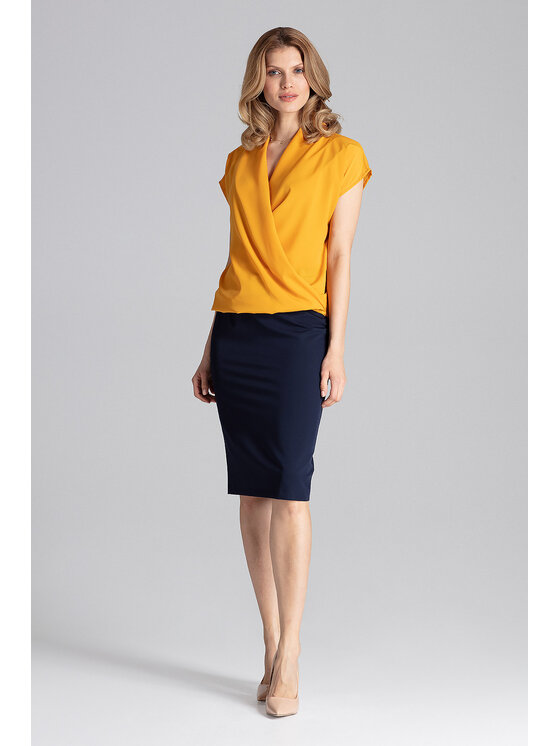 FIGL FIGL Blúzka M652 Žltá Regular Fit