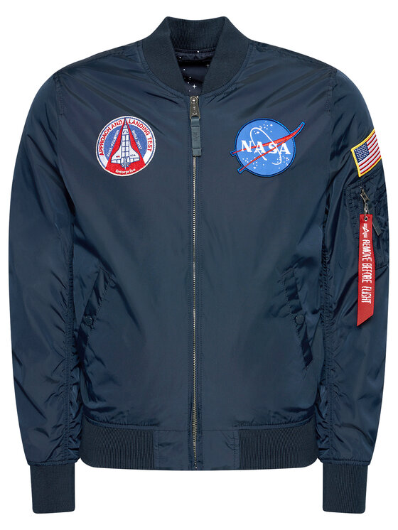 Alpha Industries Alpha Industries Kurtka bomber Ma-1 Nasa Reversible 186101 Granatowy Regular Fit