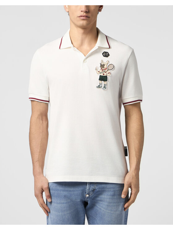 PHILIPP PLEIN PHILIPP PLEIN Polo 30555 Biały Slim Fit