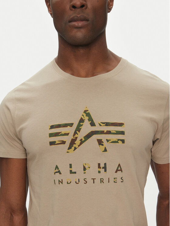 Alpha Industries Alpha Industries Tričko Camo Puff 146506 Béžová Regular Fit