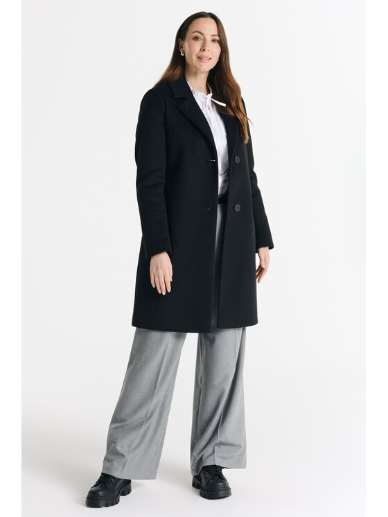 Salme Salme Vlnený kabát Tolla Čierna Regular Fit