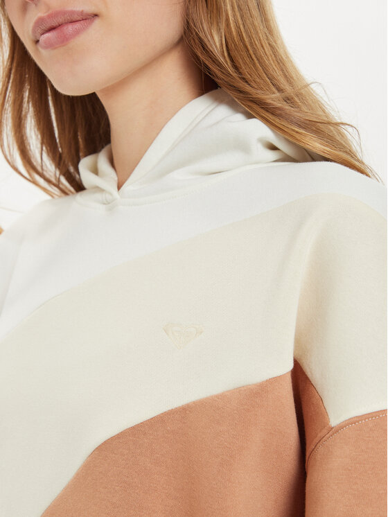 Roxy Roxy Суитшърт Waving Heart ERJFT04868 Бежов Relaxed Fit