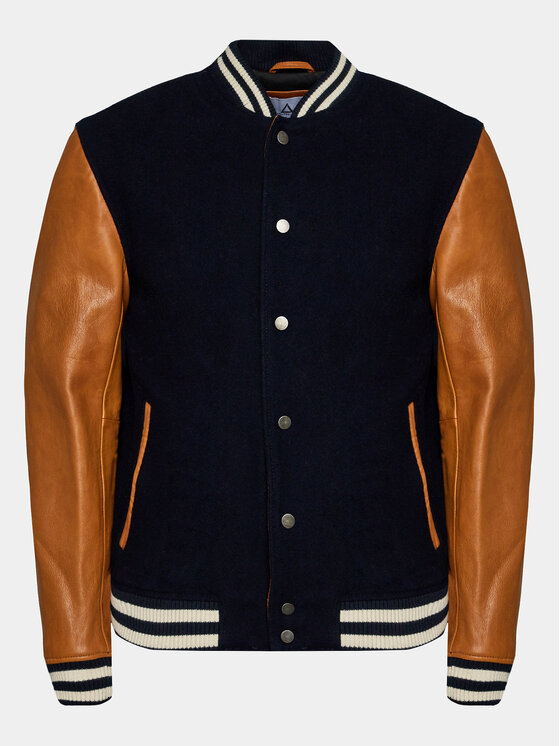 Serge Pariente Bomber Jakna Varsity Bomber Mornarsko Modra Regular Fit