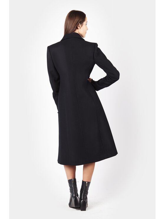 MANDRAGORA MANDRAGORA Cappotto di lana genialny czarny Nero Over Fit