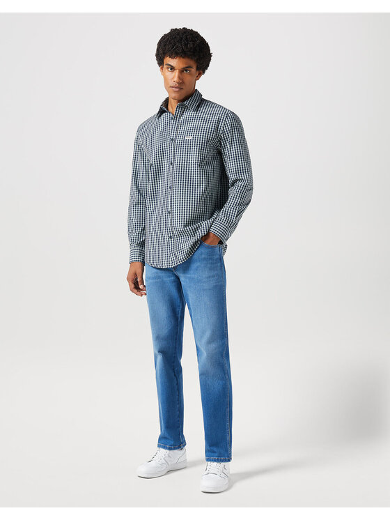 Wrangler Wrangler Koszula LS 1 PKT SHIRT Czarny Regular Fit