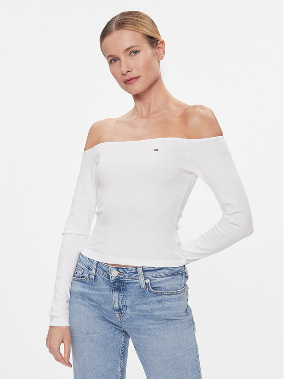 Tommy Jeans Tommy Jeans Μπλουζάκι DW0DW17535 Λευκό Slim Fit