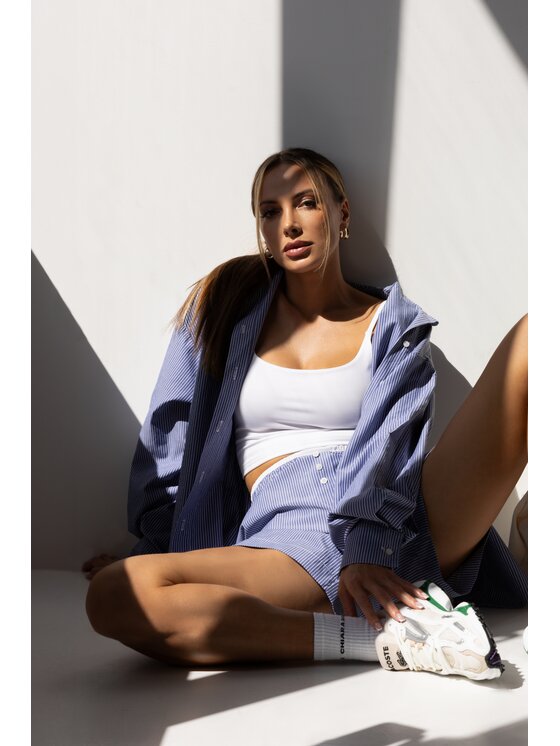 Chiara Wear Chiara Wear Szorty materiałowe Szorty damskie PAJAMAS Niebieski Regular Fit