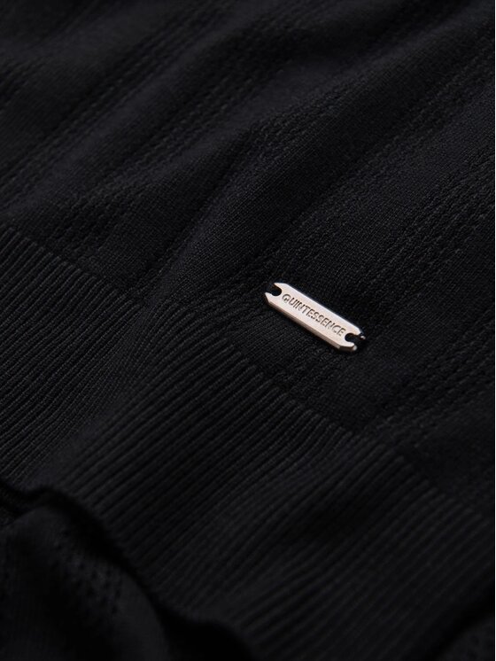 Ombre Ombre Polo OM-POSS-0158 Czarny Slim Fit