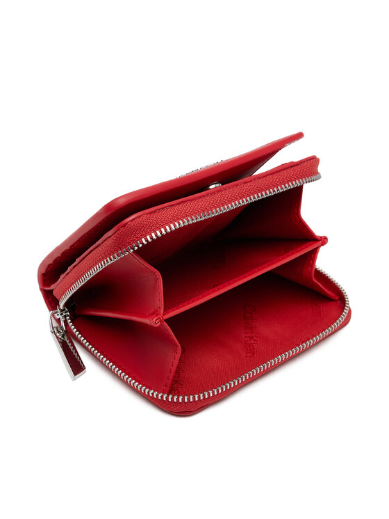 Calvin Klein Calvin Klein Portafoglio piccolo da donna Ck Must Medium Zip Around Wallet K60K611937 Rosso