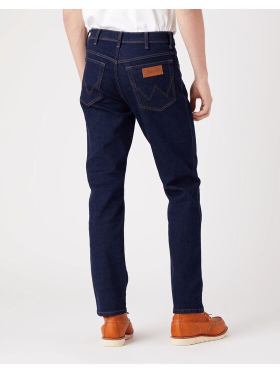 Wrangler Wrangler Pantaloni di tessuto TEXAS SLIM Blu scuro Slim Fit