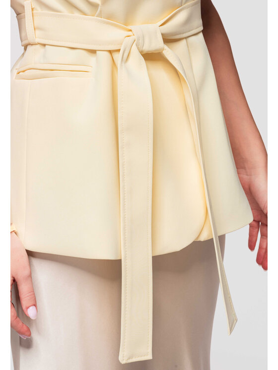Ombre Ombre Kamizelka OW-VE-E0001 Żółty Slim Fit