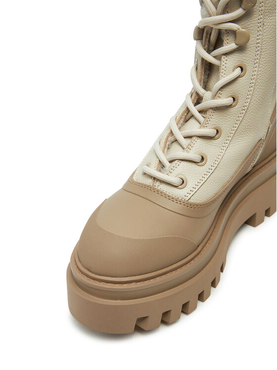 Calvin Klein Jeans Calvin Klein Jeans Trapery Flatform Lace Up Boot Padded YW0YW01557 Beżowy