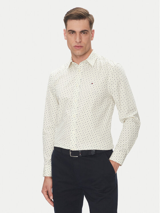 Tommy Hilfiger Tommy Hilfiger Košile MW0MW38559 Béžová Slim Fit
