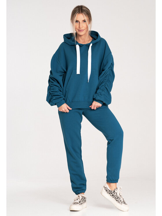 FIGL FIGL Mikina M1055 Modrá Loose Fit