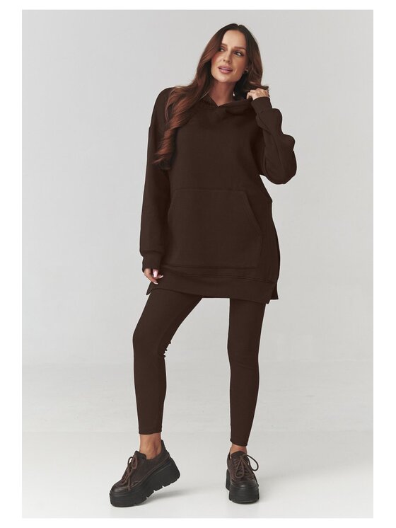 Makadamia Makadamia Dres A12 Brązowy Regular Fit