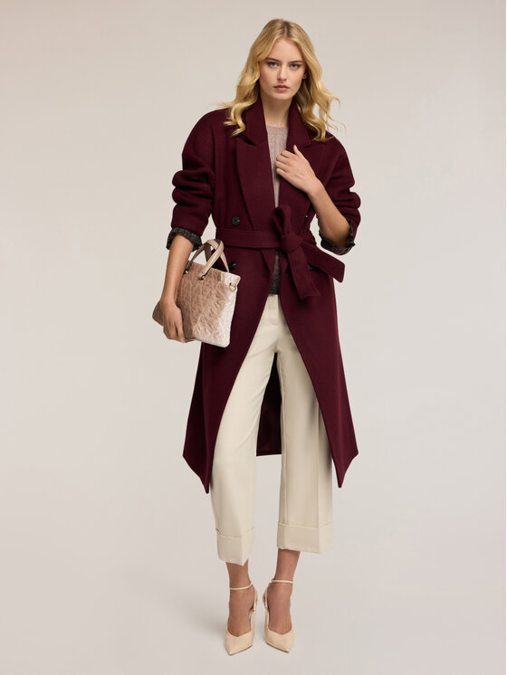 Motivi Motivi Płaszcz zimowy 0077W000114N036 Bordowy Regular Fit