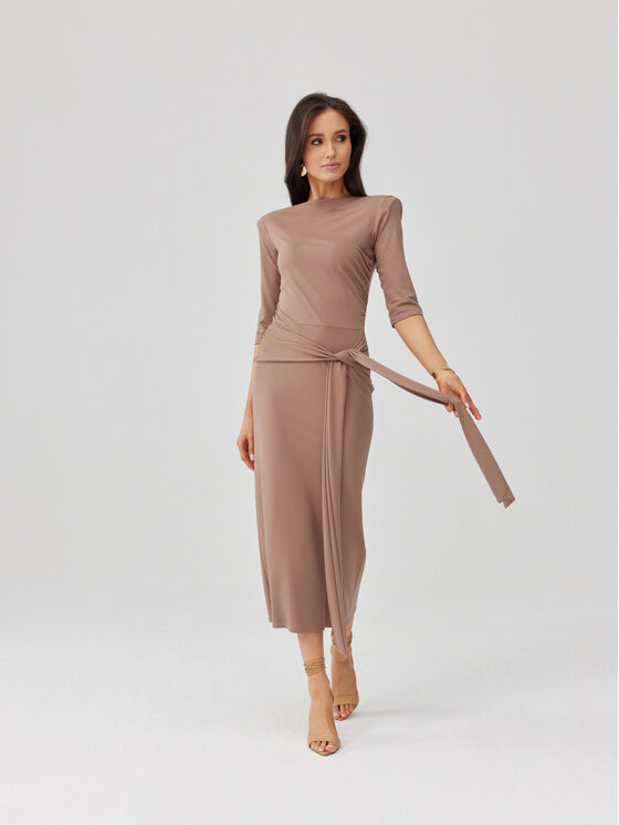 Roco Fashion Roco Fashion Každodenné šaty Lidiana Béžová Slim Fit