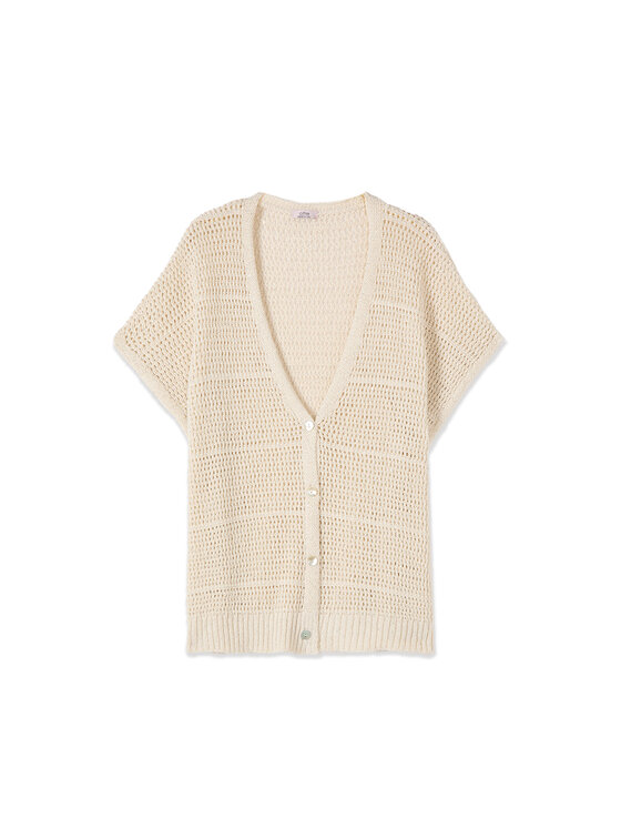 Oltre Oltre Cardigan M285E002314N002 Bianco Regular Fit