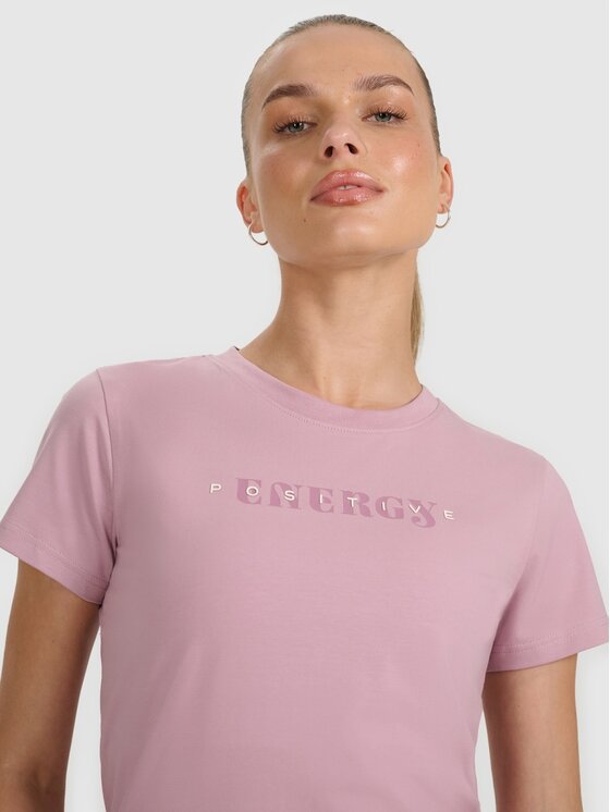 4F 4F T-Shirt 4FRAW25TTSHF3228-56S Różowy Slim Fit