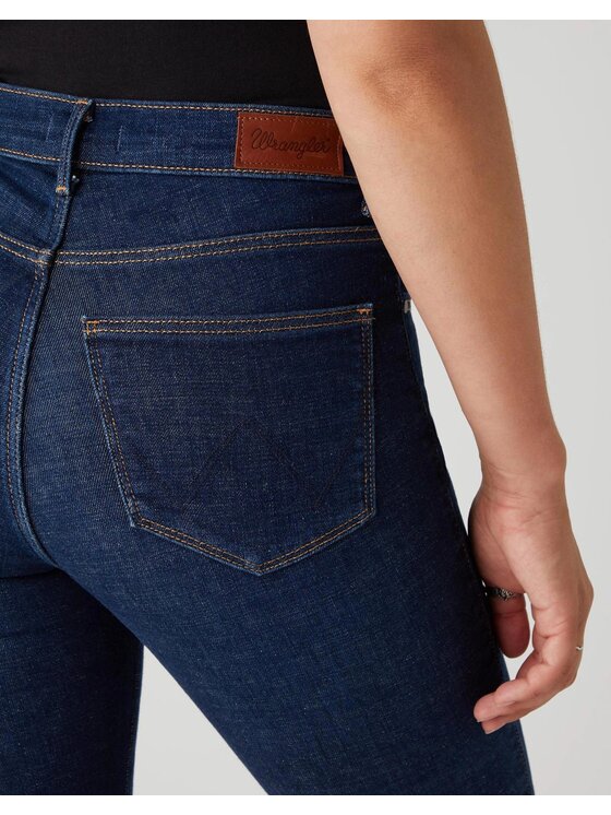 Wrangler Wrangler Jeansy HIGH RISE SKINNY Niebieski Skinny Fit