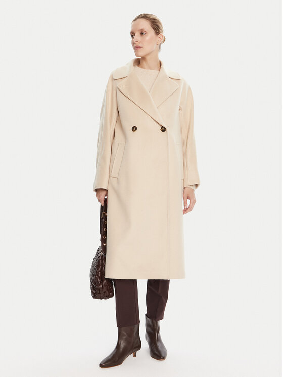 Weekend Max Mara Weekend Max Mara Płaszcz wełniany Resina 2525016031 Beżowy Regular Fit