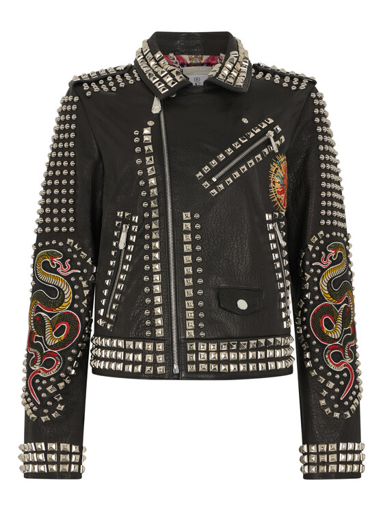 PHILIPP PLEIN PHILIPP PLEIN Kurtka skórzana 29007 Czarny