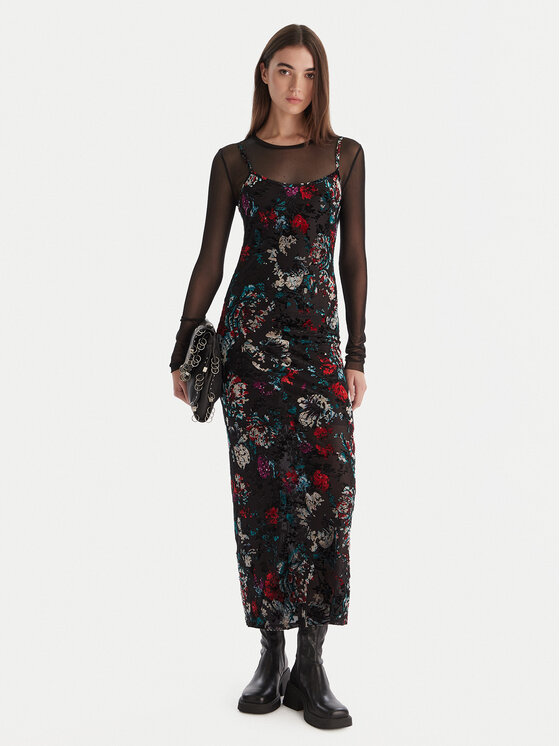 Desigual Desigual Ikdienas kleita Cassidy 25WWVK11 Melns Slim Fit