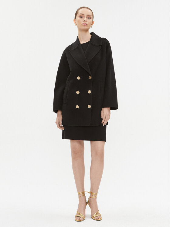 Luisa Spagnoli Luisa Spagnoli Płaszcz przejściowy Sughero 540209 Czarny Regular Fit