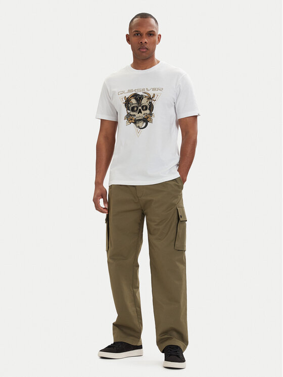 Quiksilver Quiksilver T-Shirt Core Skull EQYZT08176 Biały Regular Fit