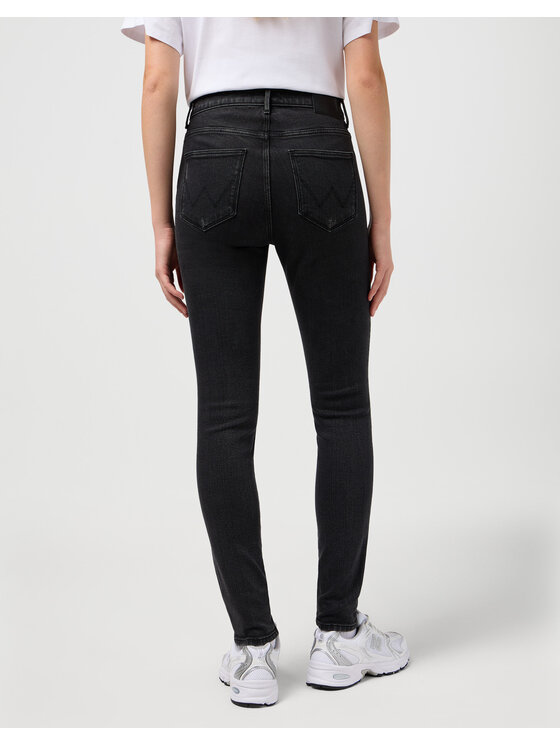 Wrangler Wrangler Spodnie materiałowe HIGH SKINNY Niebieski Skinny Fit