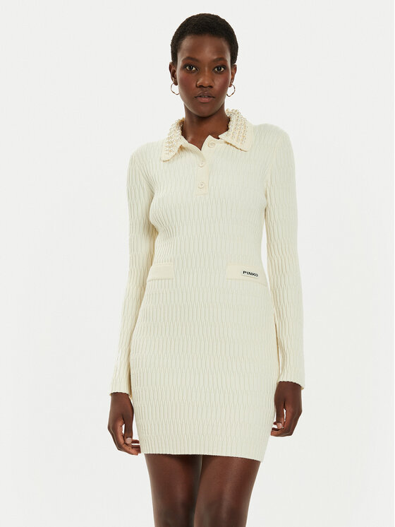 PINKO Pinko Trikotažinė suknelė York 104360 A27J Smėlio Regular Fit