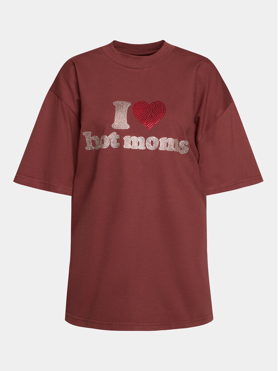 2005 2005 T-särk Unisex Hot Moms Tee Pruun Relaxed Fit