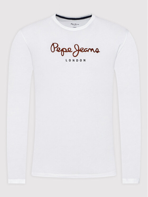 Pepe Jeans Pepe Jeans Hosszú ujjú Eggo PM508209 Fehér Regular Fit