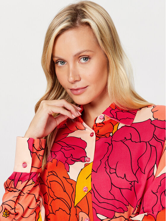Sisley Sisley Sukienka codzienna 40NMLV03I Czerwony Regular Fit