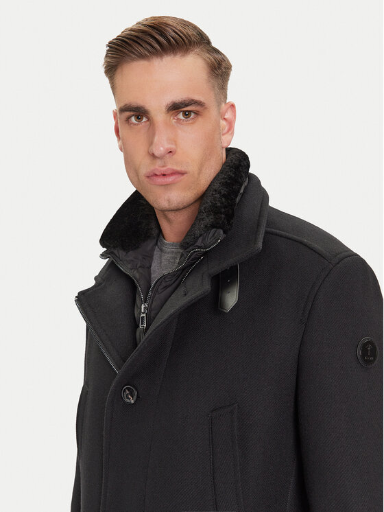 JOOP! JOOP! Vlněný kabát 17 JC-36Mikos 30048430 Černá Regular Fit